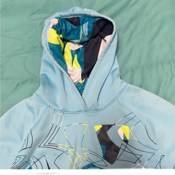 Under Armour Light Blue Hoodie Sweatshirt Girl’s👧🏻Small YSM - Picture 4 of 7